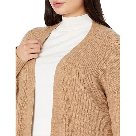 Women Cardigan XS Oversized Boucle Shaker Stitch Sweater Camel Goodthreads - Picture 4 of 8